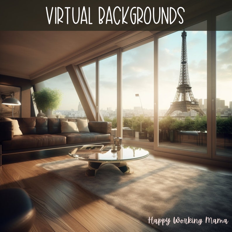 Eiffel Tower Virtual Background Image for Zoom Meetings French Style