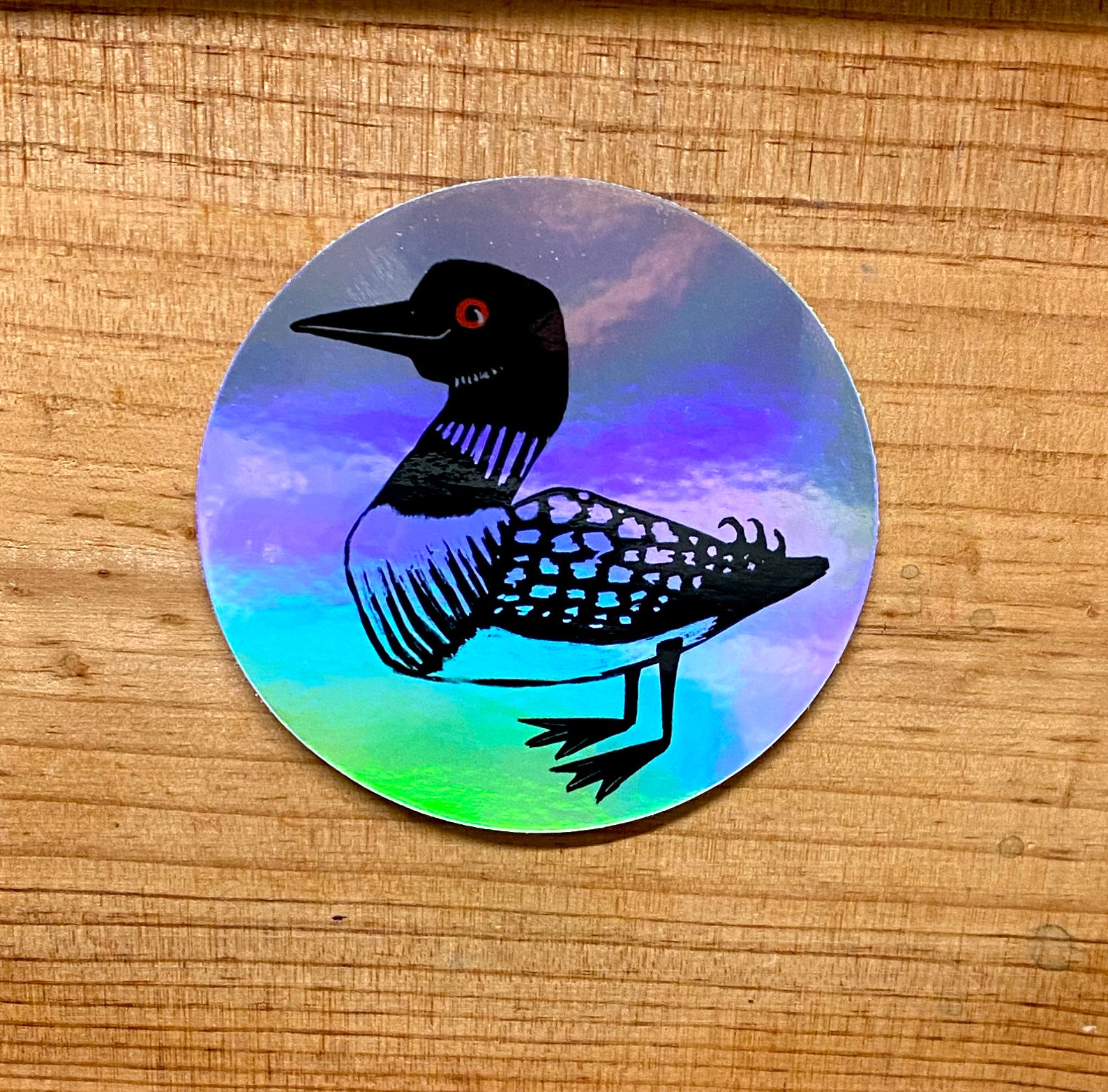 Holographic Loon Sticker / Adirondacks Mountain Lake Life High Peaks ...