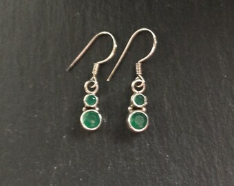 Stunning Very Large Faceted Natural Two Stone Green Emerald And 925 Sterling Silver Oval Drop Pendant Necklace