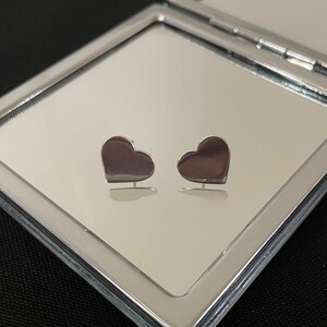 Gorgeous Large 925 Sterling Silver Love Heart Shaped Stud Earrings Gift