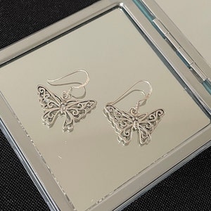 Beautiful Large  925 Sterling Silver Animal Butterfly Drop Dangle Earrings Gift