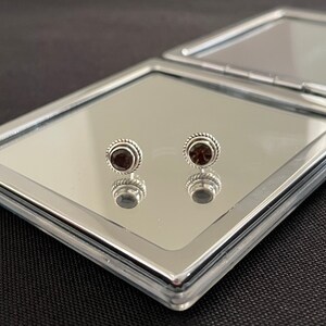 Beautiful Natural Faceted Brown Smokey Quartz And 925 Sterling Silver Round Circle Stud Earrings Gift