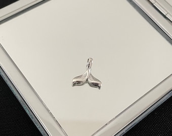 Gorgeous Delicate 925 Sterling Silver Whale Tail Design Drop Pendant Necklace Gift