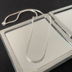 Gorgeous 1.5mm Width 925 Sterling Silver Link Chain Necklace 15&quot; With Lobster Claw Clasp Gift