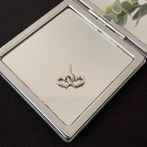 Beautiful 925 Sterling Silver Double Love Heart Drop Pendant Necklace Gift