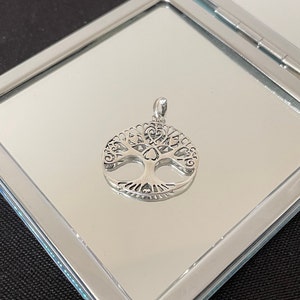 Stunning Large Oval 925 Sterling Silver Tree Of Life And Love Heart Drop Pendant Necklace Gift