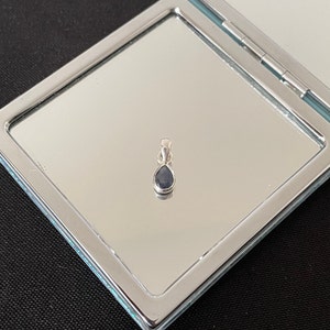 Gorgeous Delicate Natural Blue Sapphire And 925 Sterling Silver Teardrop Drop Pendant Necklace Gift