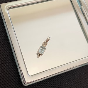 ゴージャスで繊細な天然ファセットブルートパーズと925スターリングシルバーの長方形ドロップペンダントネックレスギフト