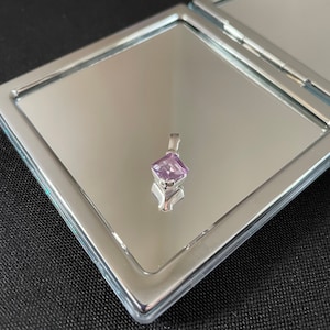 Beautiful Faceted Natural Purple Amethyst And 925 Sterling Silver Kite Shaped Drop Pendant Necklace Gift