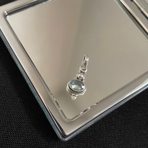 Beautiful Faceted Natural Blue Topaz And 925 Sterling Silver Oval Drop Pendant Necklace Gift