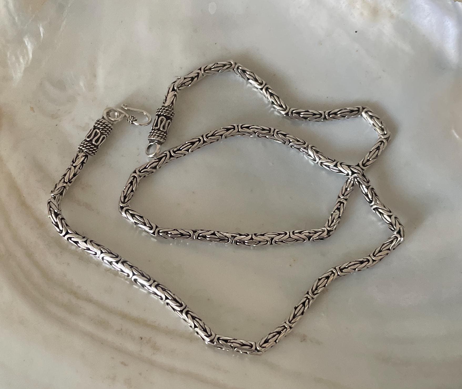 Gorgeous 925 Sterling Silver Bali Chain Necklace 20