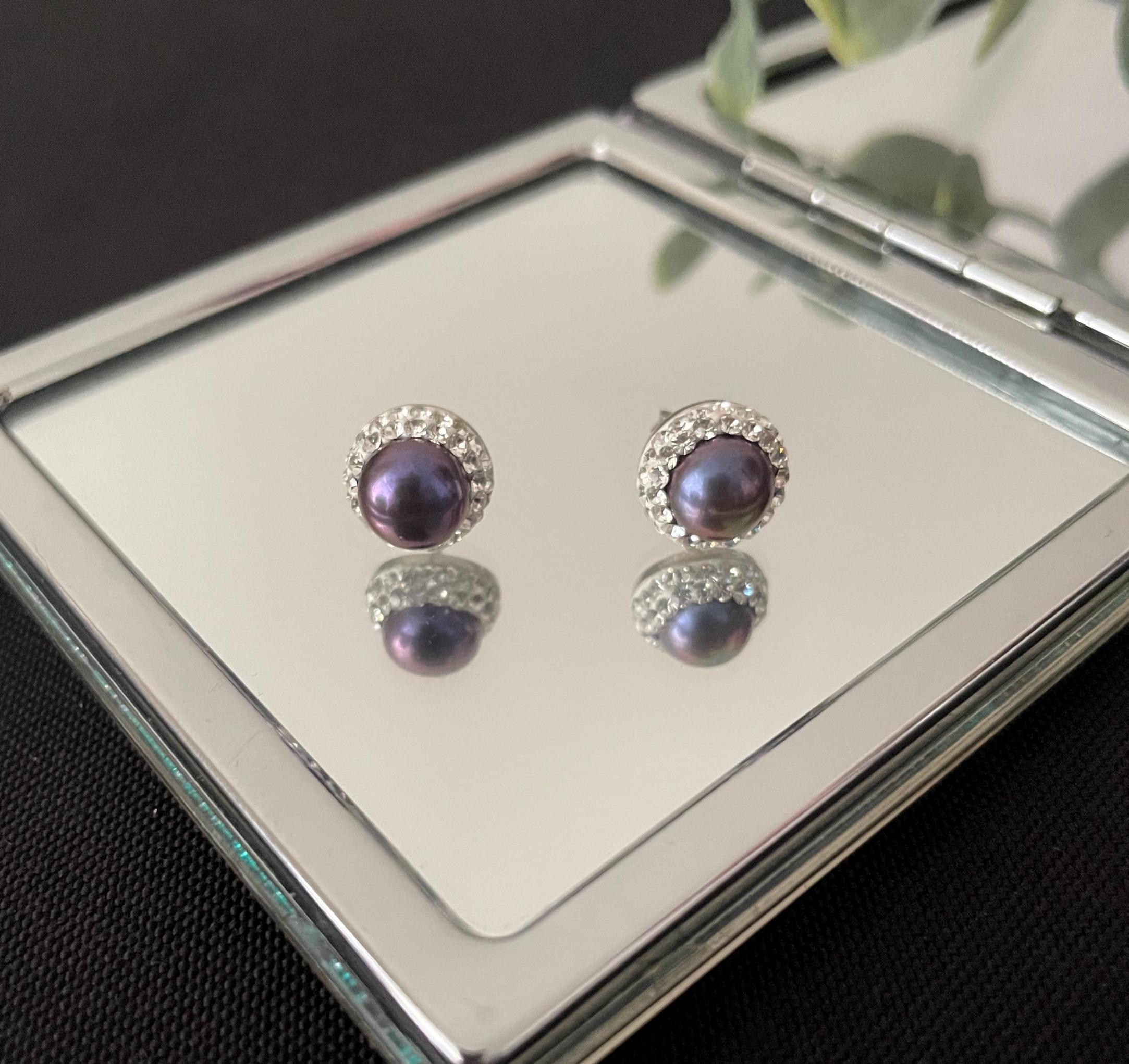 Gorgeous Natural Blue Freshwater Pearl, Cubic Zirconia and 925