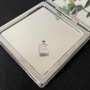 Schöne Natürliche Weiße Perlmutt Muschel Und 925 Sterling Silber Quadratische Tropfen Anhänger Halskette Geschenk
