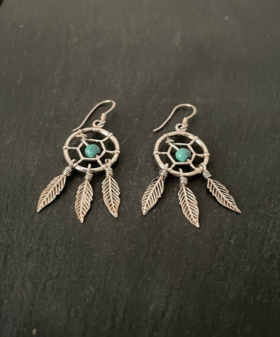NewL Orecchini pendenti a forma di acchiappasogni, in stile bohémien, in argento Sterling 925, idea regalo
