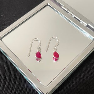 Gorgeous Faceted Natural Red Ruby And 925 Sterling Silver Teardrop Drop Dangle Earrings Gift