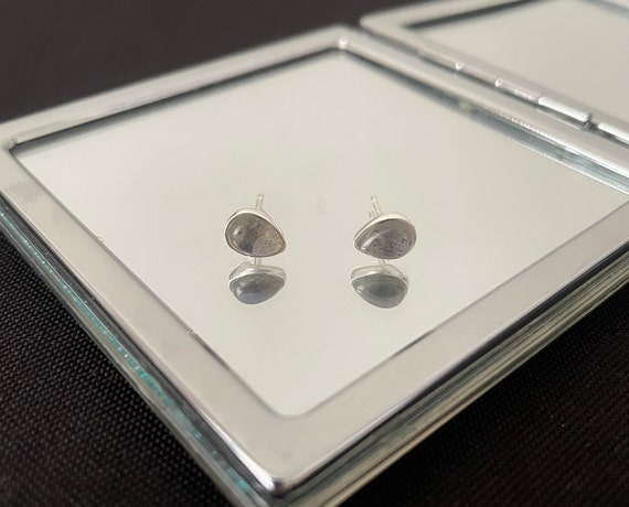 Orecchini A Goccia In Labradorite Naturale E Argento 925 – Cerchio 12mm