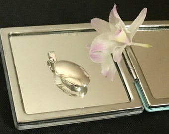 Wunderschöne Große 925 Sterling Silber Oval Medaillon Tropfen Anhänger Halskette Geschenk