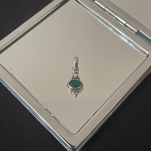 Beautiful Natural Faceted Green Emerald And 925 Sterling Silver Oval Drop Pendant Necklace Gift