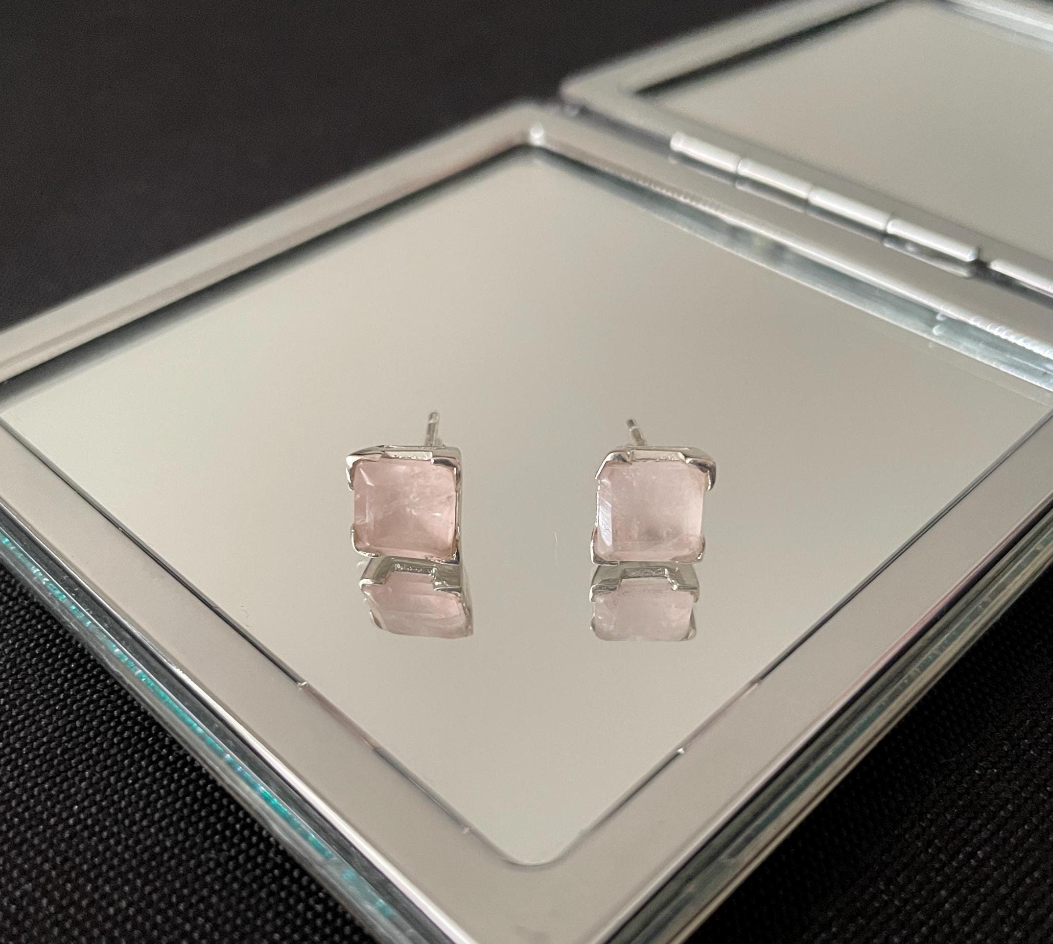 Sterling Silver CZ Curved Square Dangle - Charm Finding, Pendant, Earring Component - 1pc #97254