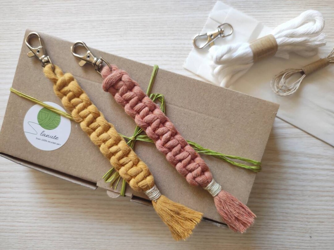 DIY Macrame Keychain Kit for Beginners Make Your Own Macrame Etsy