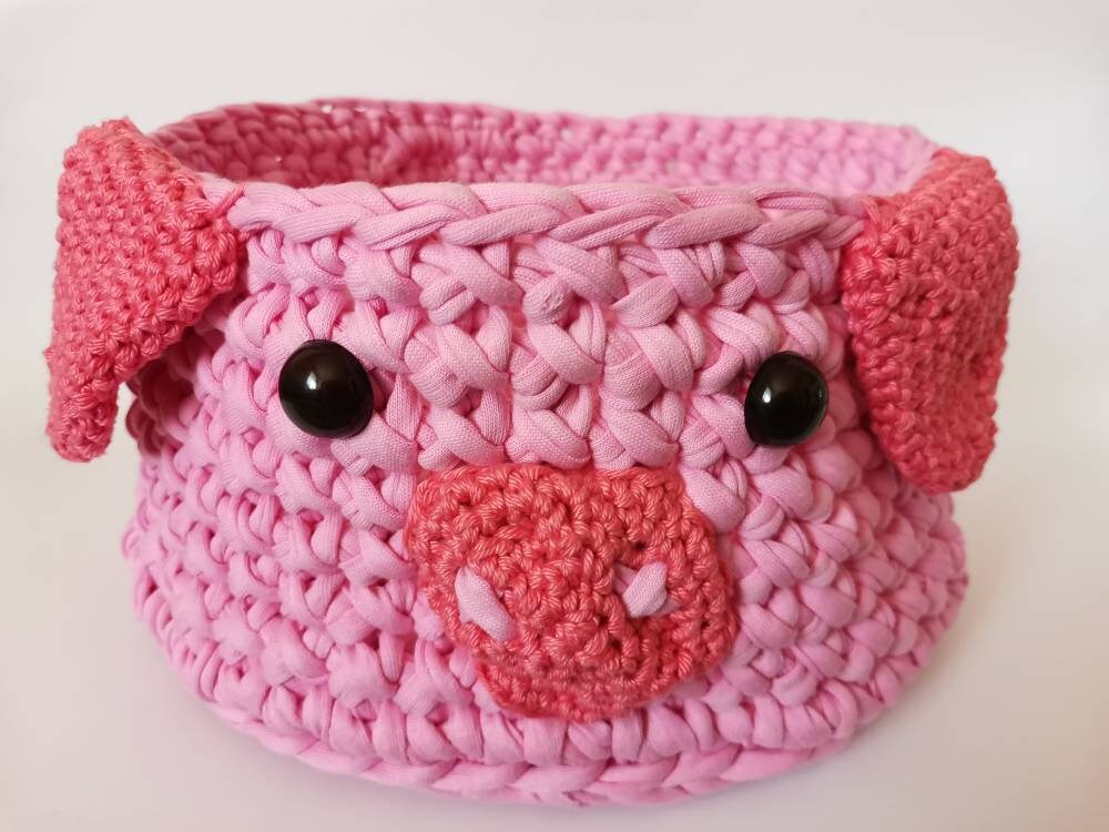 pink toy storage basket