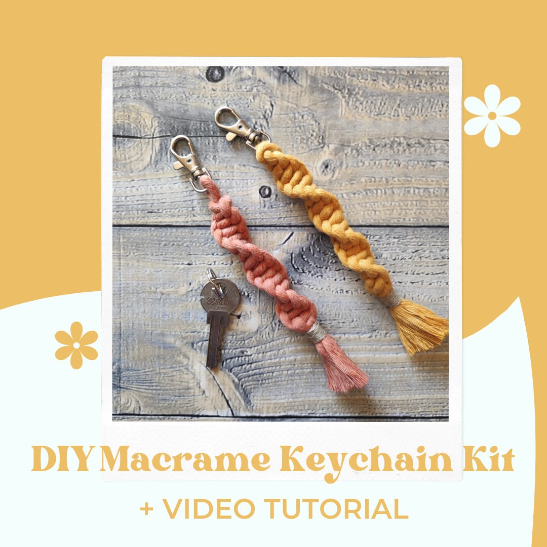 DIY Macrame Keychain Kit for Beginners Homemade Ecofriendly Etsy