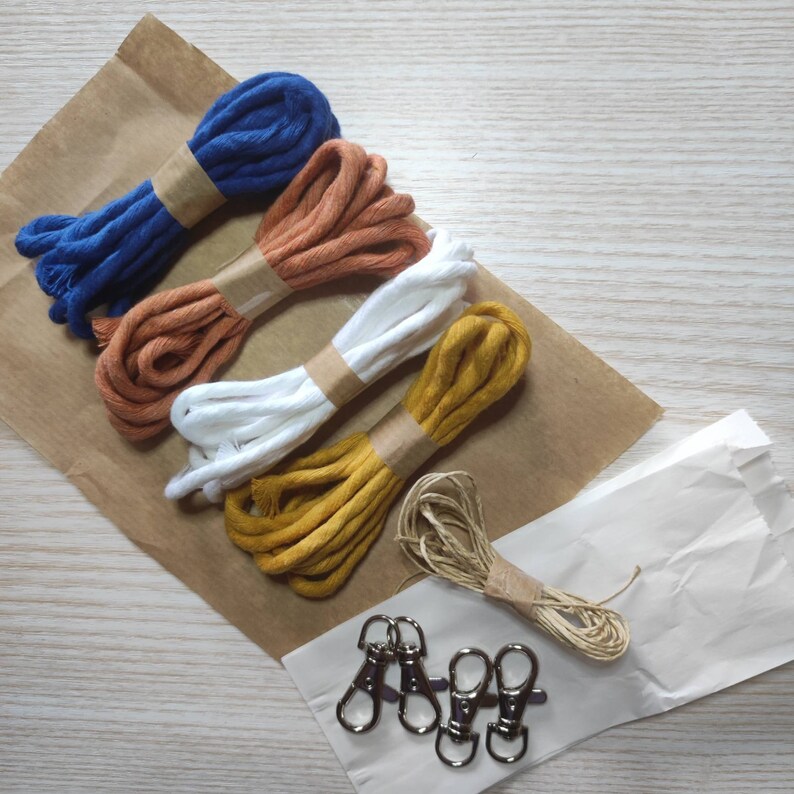 Set of 2 DIY Macrame Keychain Kits for Beginners DIY Craft Etsy