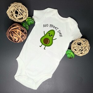 Avocado baby bodysuit, baby feeding, Avo great day, infant bodysuit, baby clothing, baby shower gift, unisex baby outfit, Have a great day