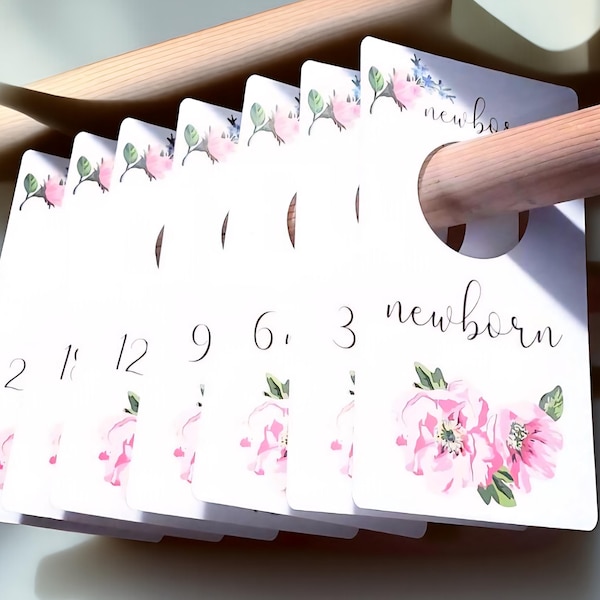Floral Baby Clothes Dividers: Newborn to 24 Months, Closet Organizers