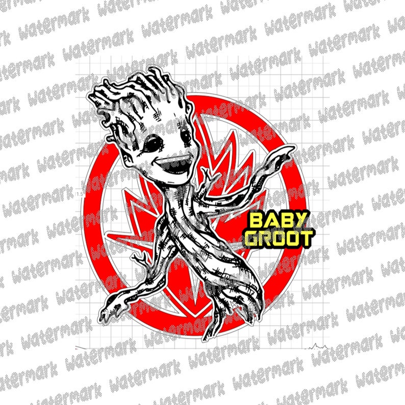 Download Baby Groot 4 color svg cut file | Etsy