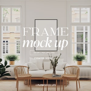 Modern frame mock up,  wall art mock up, large frame, Poster Mockup, Art Print Mockup, Realistic Mockup, Natural light