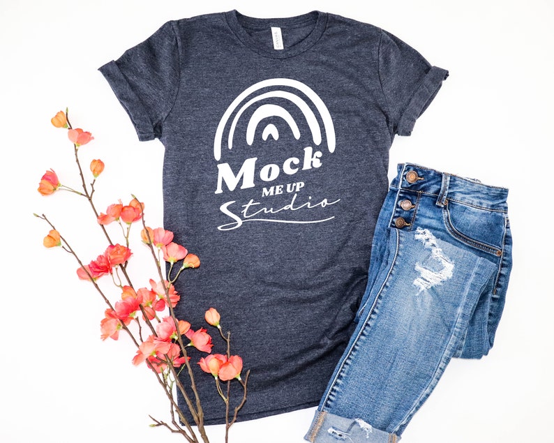 Download Bella Canvas 3001 Mockup 3001 Mockup 3001 Heather Midnight ...