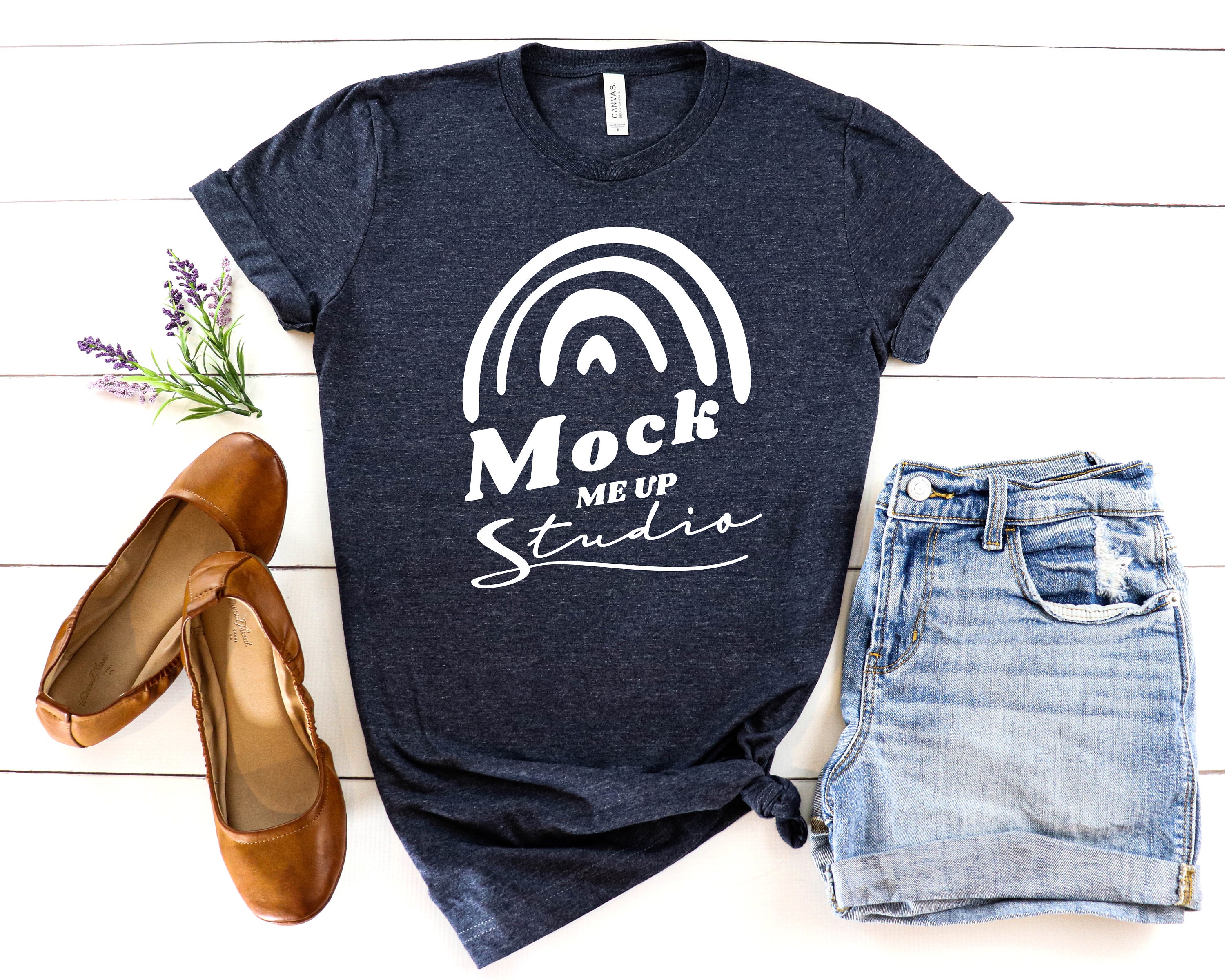 Download Bella Canvas 3001 Mockup 3001 Mockup 3001 Heather Midnight ...