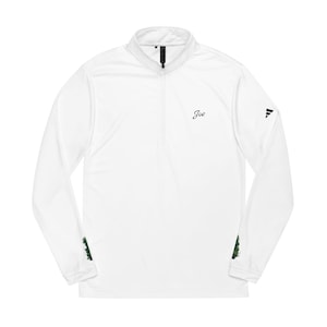 Adidas Quarter-Zip Pullover, Embroidered Athletic Jacket, Stylish Sportswear, Trendy Layering Piece, Comfortable Activewear