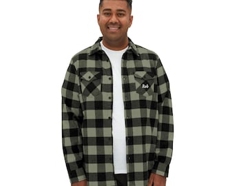 Camicia di flanella stile boscaiolo / Camicia a quadri personalizzabile per attività all'aperto in autunno