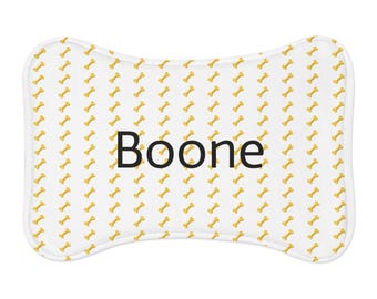 Personalized Bone Pattern Pet Feeding Mat, Non-Slip Dog Bowl Mat