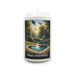 Anniversary Gift Heart-Shaped Pond Scented Soy Candle, Relaxing Aromatherapy, Home Decor Gift, Eco-Friendly Candle, Nature-Inspired