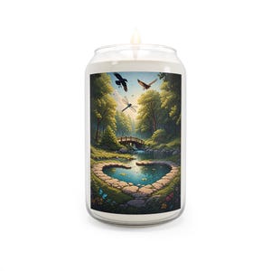 Heart-Shaped Pond Scented Soy Candle, Relaxing Aromatherapy, Home Decor Gift, Eco-Friendly Candle, Nature-Inspired