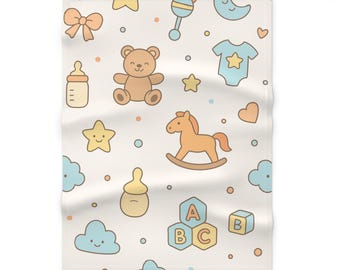 Soft Fleece Baby Blanket: Playful Nursery Décor - 30x40"