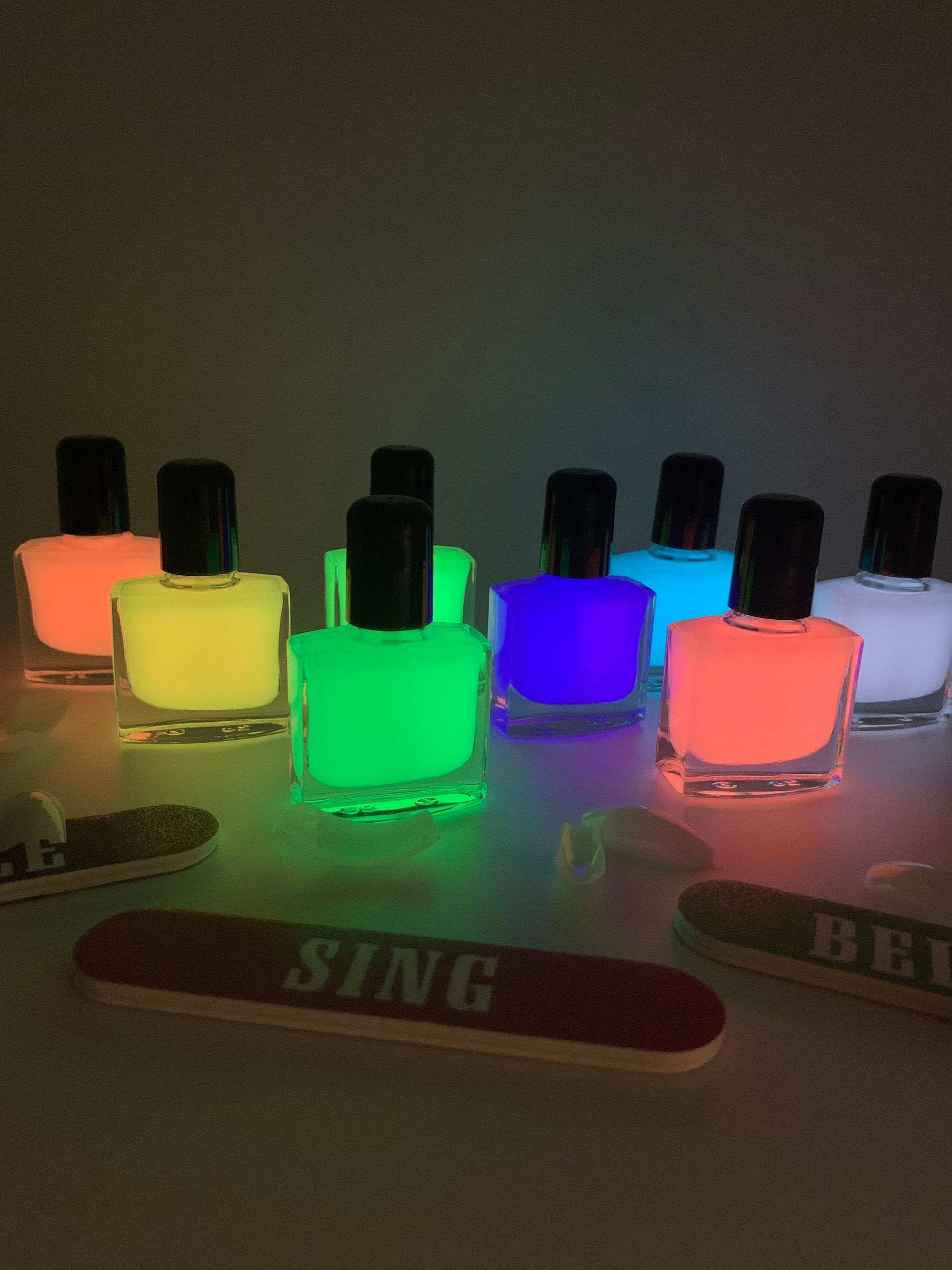 LETS GET LIT Glow In The Dark Nail Topper- 10 Toxin Free Nail Polish- Vegan  Friendly, Cruelty Free