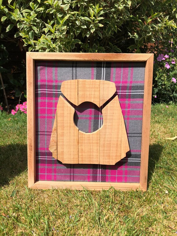 grey and pink tartan kilt