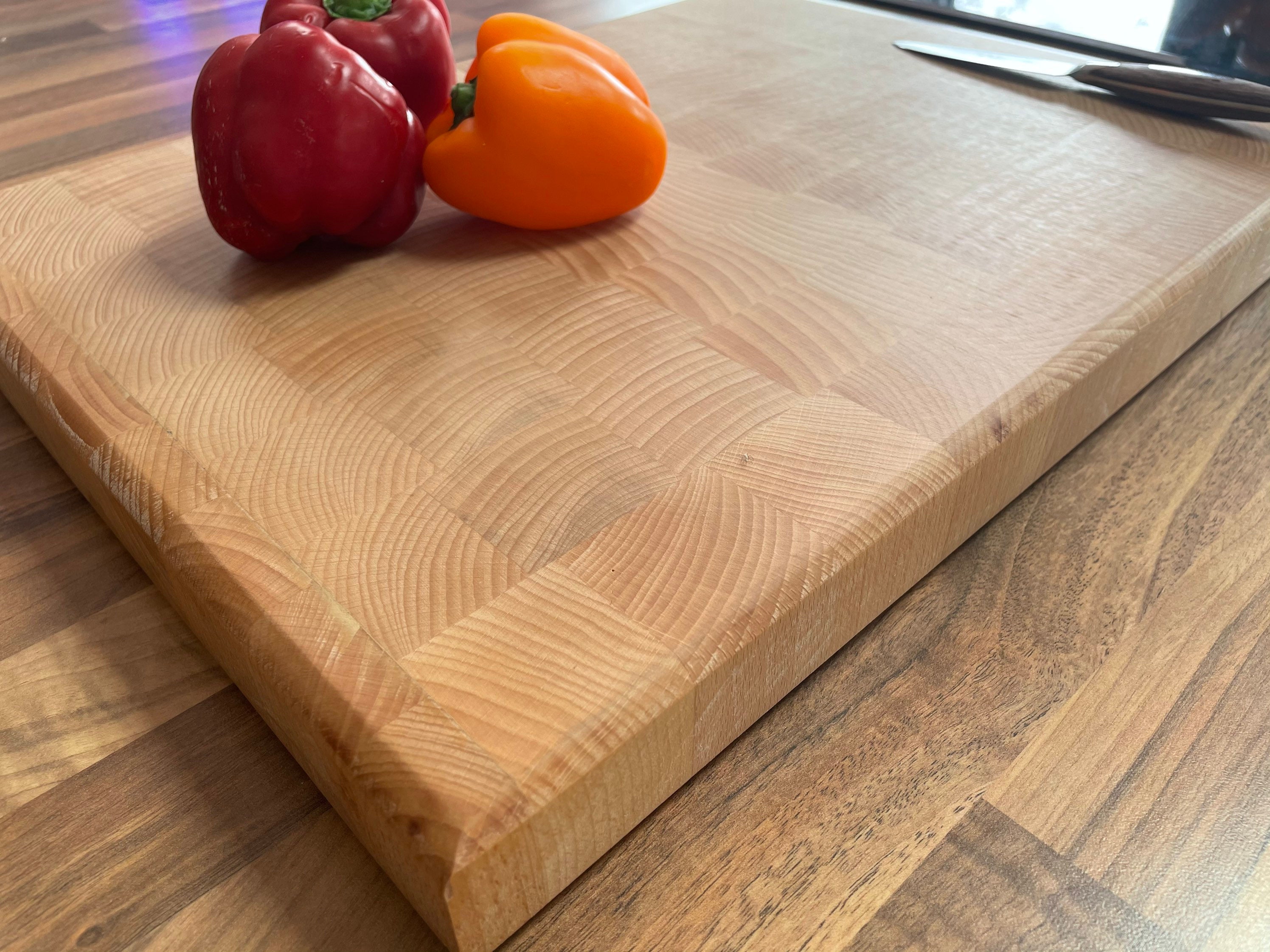Beech End Grain Chunky Chopping Board 35 x 35cm Square Etsy