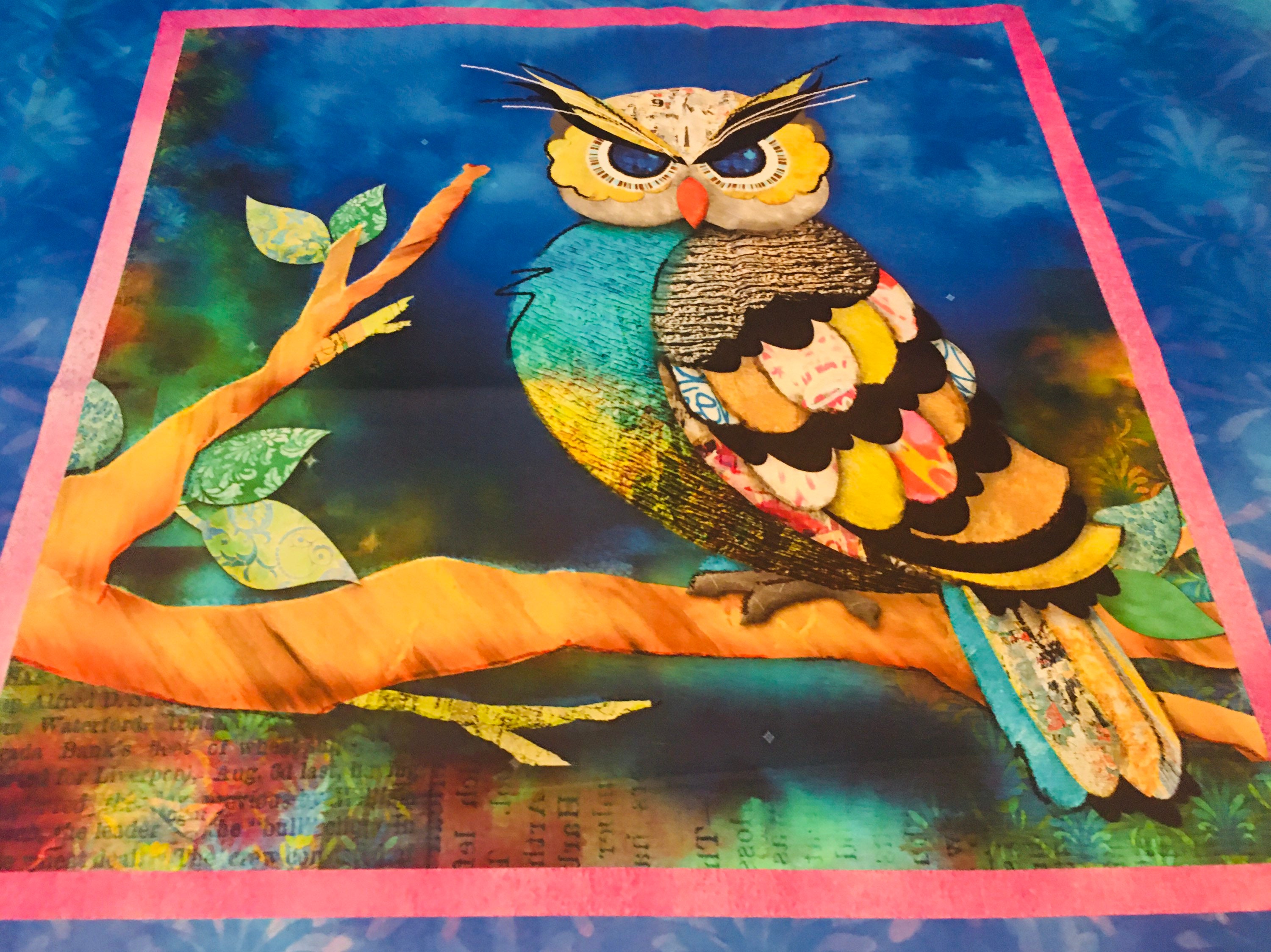 Owl quilt panel. 100 cotton quilt panel. Quilt fabric . Etsy