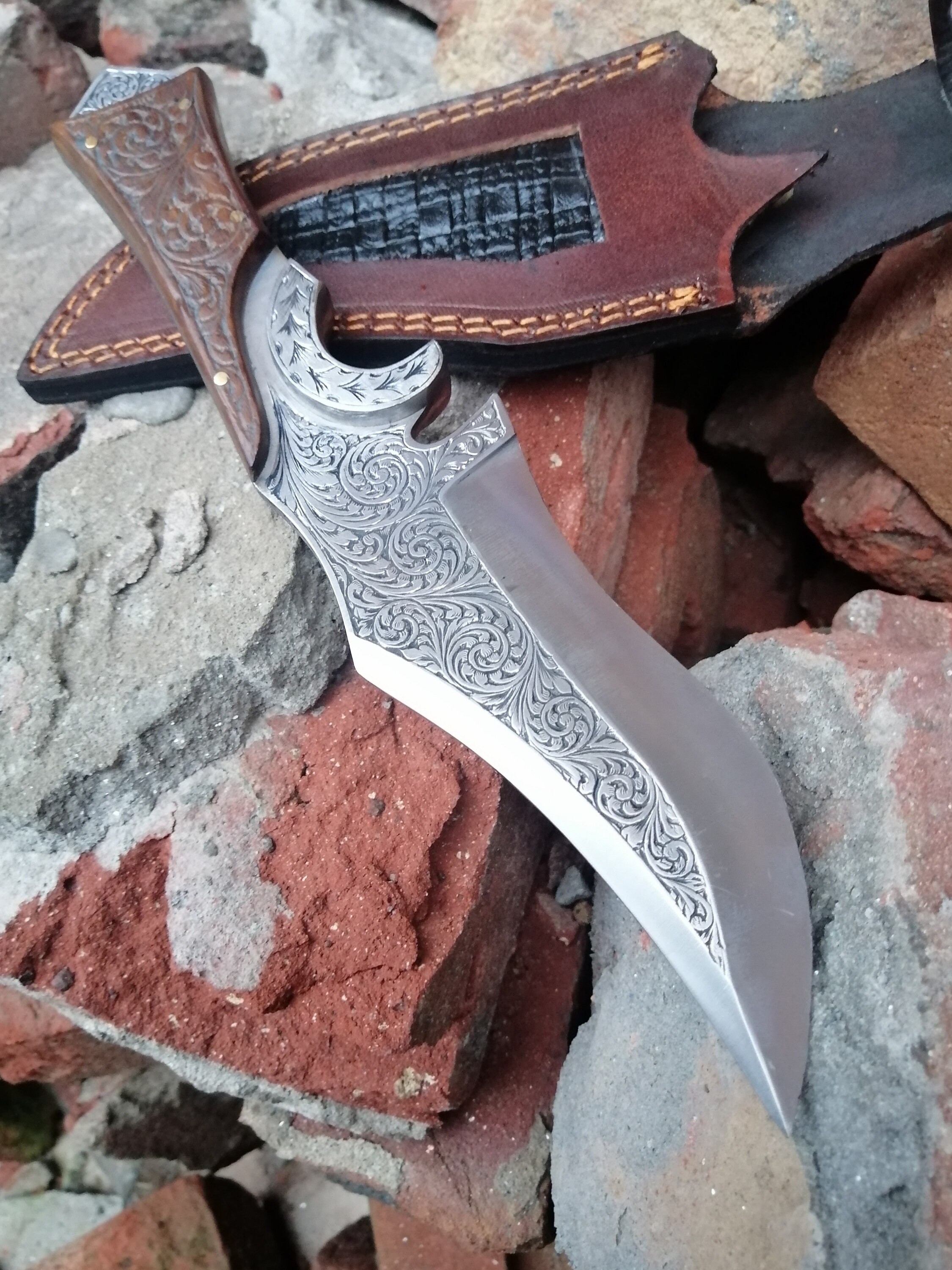 Hand Engraved knife Personalized knife Camping knife Etsy