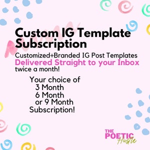 IG branding, Custom IG Posts, Content Creation, Monthly Subscription, Template Subscription, IG Business Branding, Insta Content