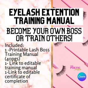 Wimpern Handbuch, Bearbeitbares Training Handbuch, Klassisch, Volumen, Wimpernverlängerungen, Ebook, Lash Training, Lash Instructor book, Instant Download