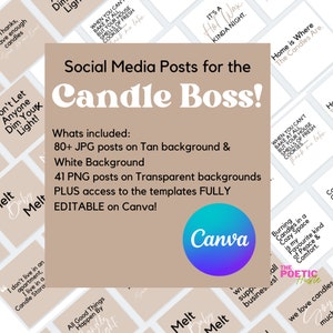 Candle Business Branding, Instagram Posts for Candle Business, Wax Melt Business, Small Business IG Posts, Handmade candles, Candle Boss, IG