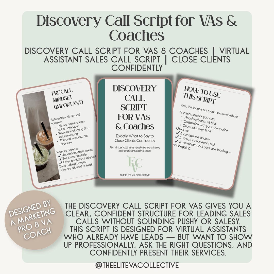 Discovery Call Script for Vas and Coaches| Virtual Assistant Sales Call ...