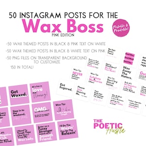 Instagram Posts for Wax artist, Wax Business Branding, Beauty Business, Instagram Branding, MUA Business, Esthetician IG Posts, Body Waxing
