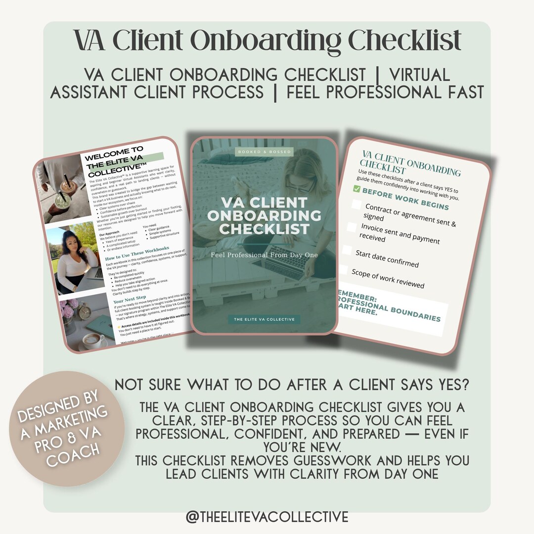 Virtual Assistant Client Guide VA Client Onboarding Checklist | Virtual Assistant Client Process ...